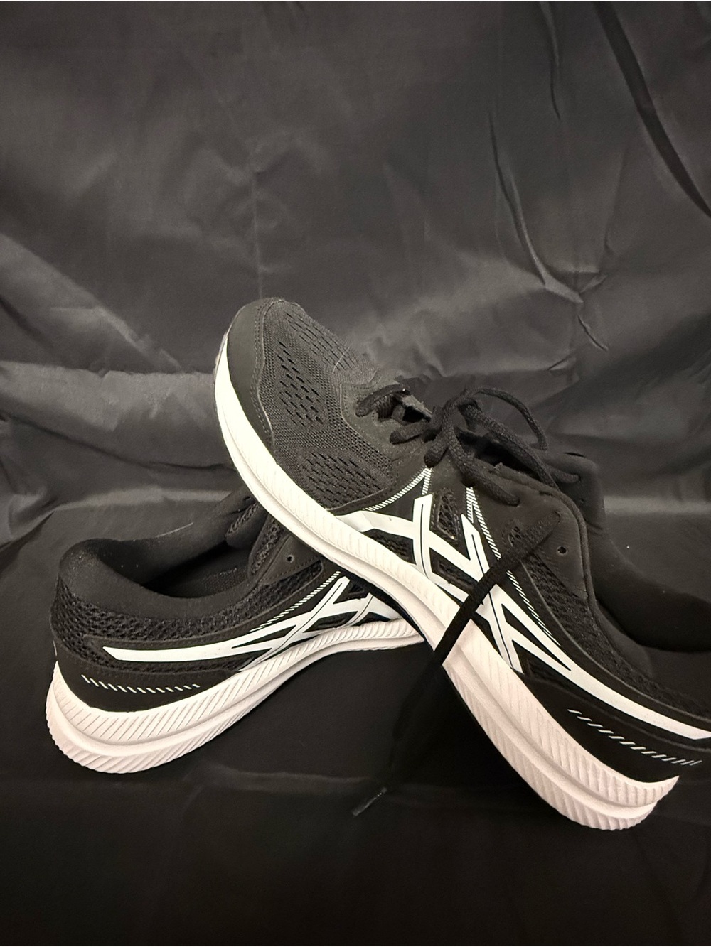 Asics Black and White Men’s Athletic Running Shoes